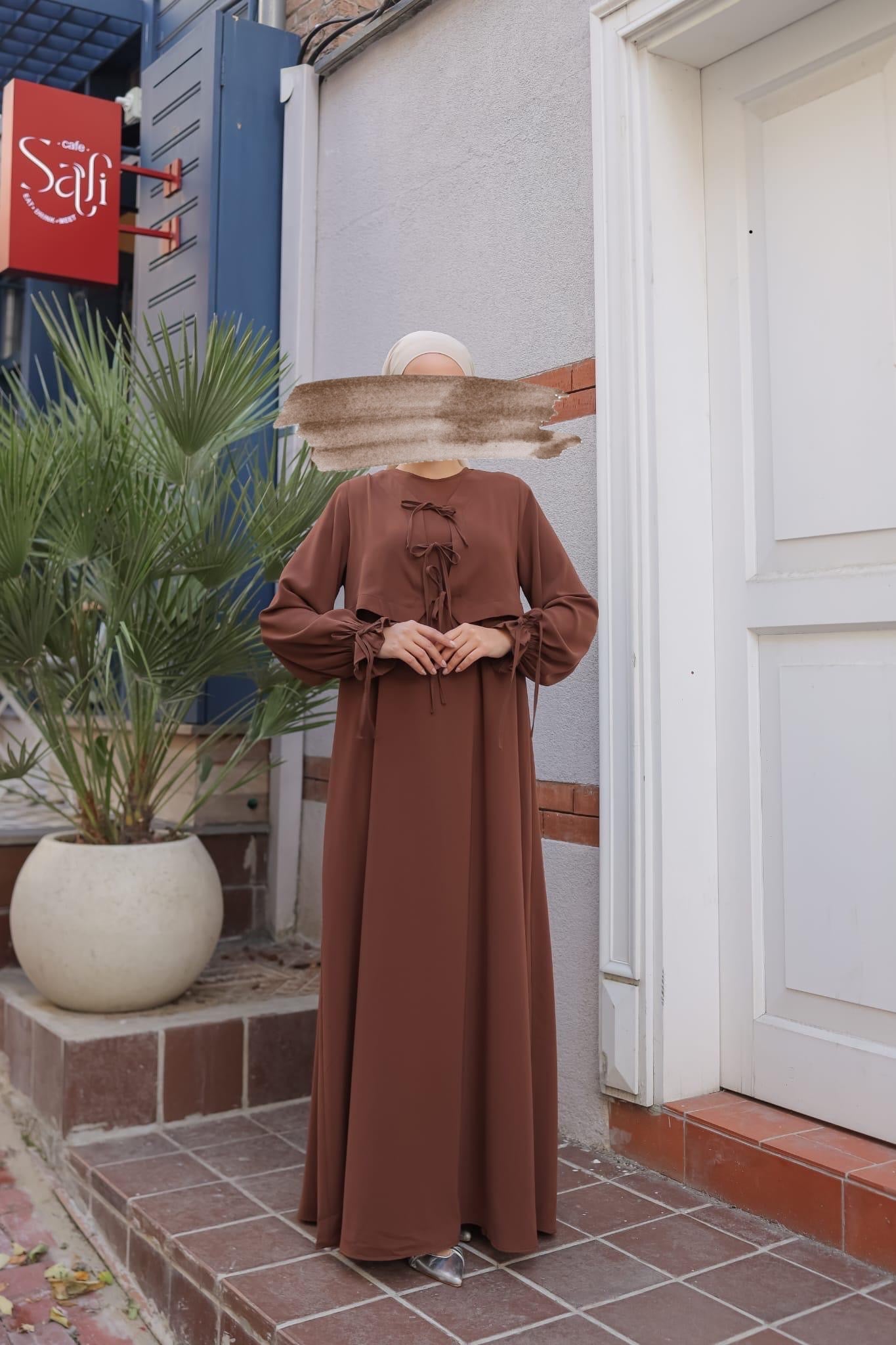 فستان ربى لون بني - Lavia