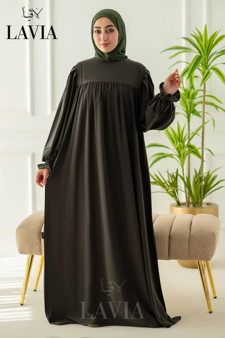 فستان رضى الشرعي لون اخضر غامق - Lavia