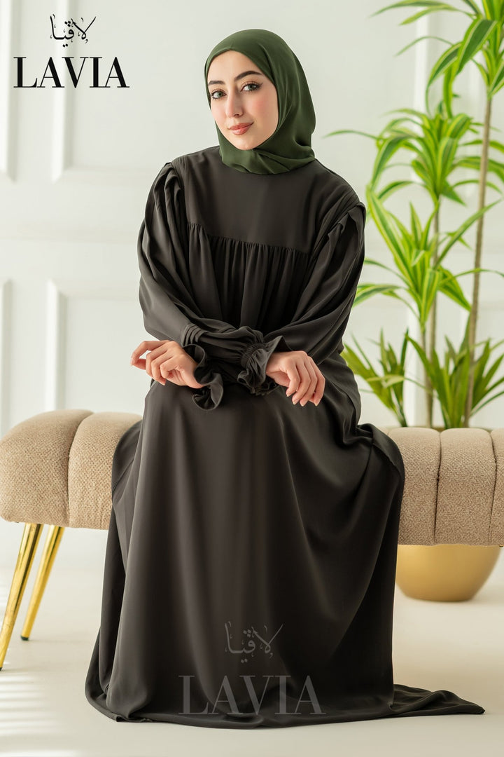 فستان رضى الشرعي لون اخضر غامق - Lavia