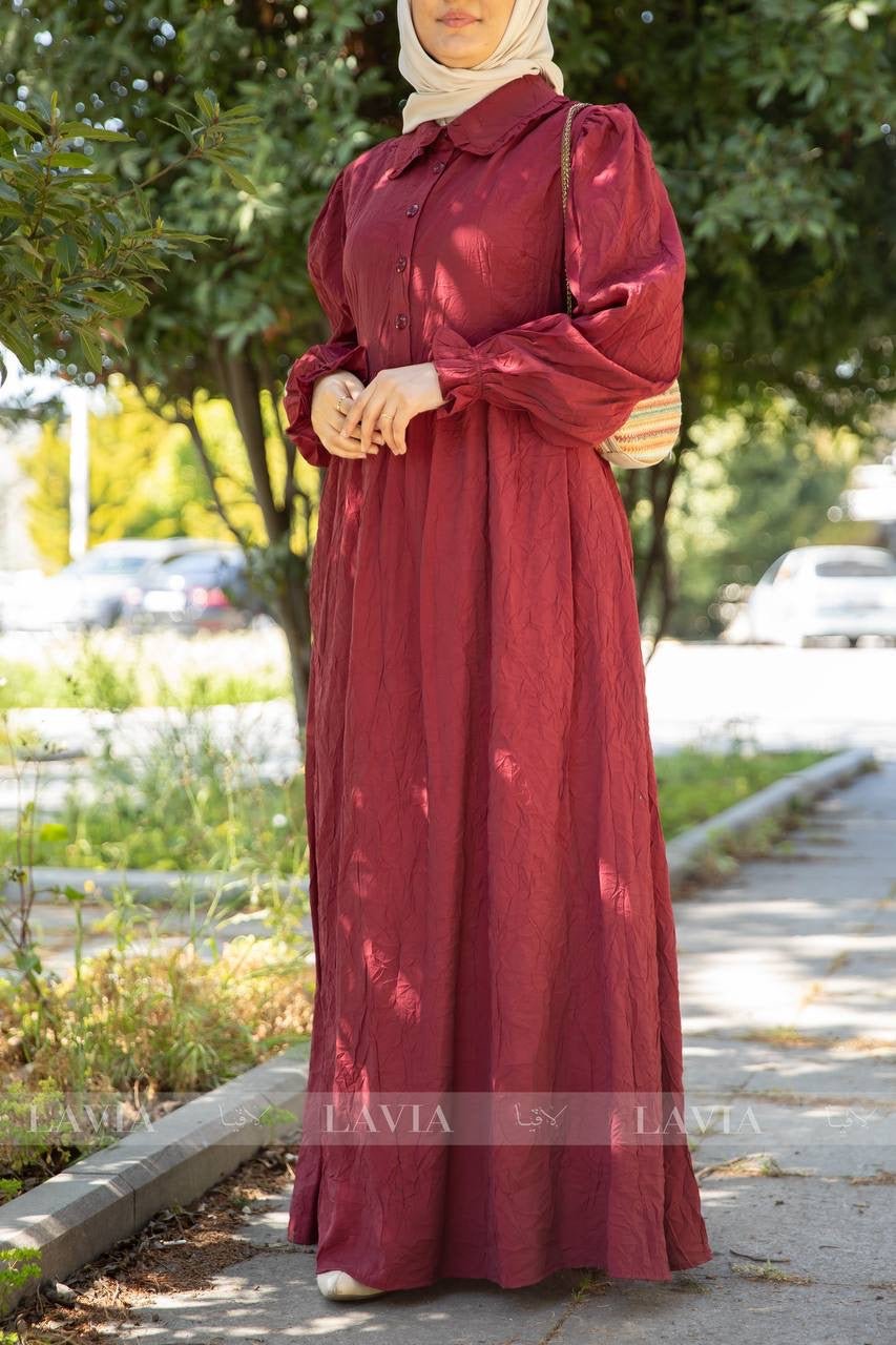 فستان رقي لون بوردو 👑 - Lavia