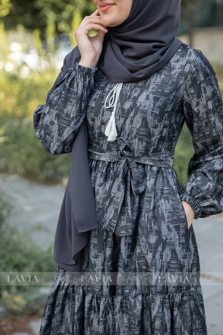 فستان شعاع لون اسود - Lavia