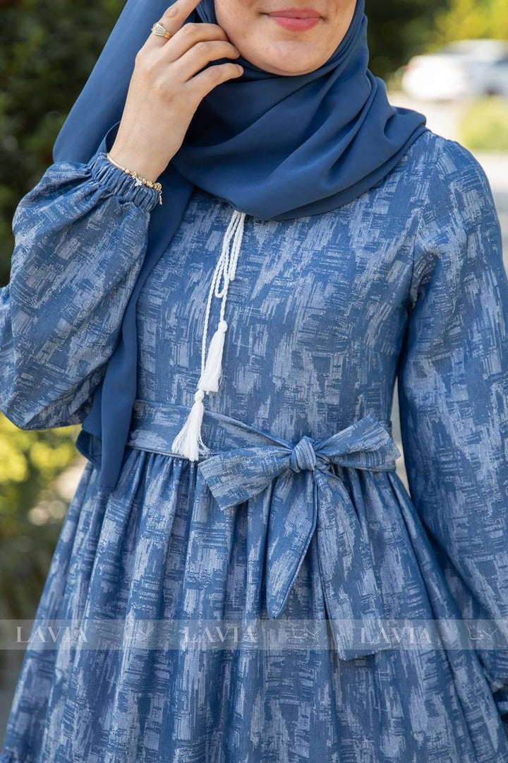 فستان شعاع لون ازرق فاتح - Lavia