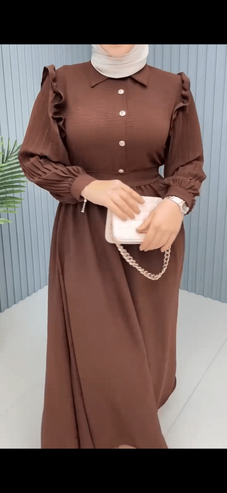 فستان شذى لون بني - Lavia