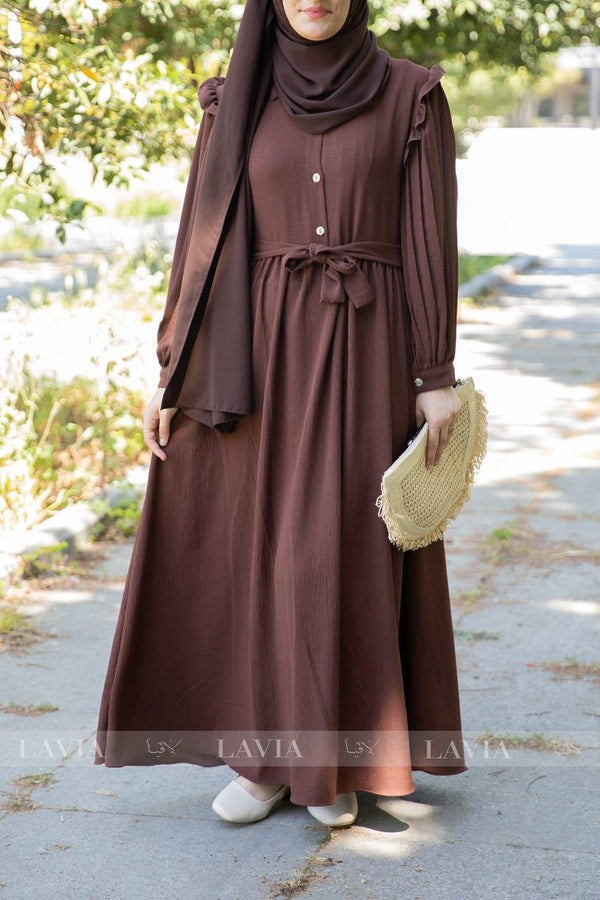 فستان شذى لون بني - Lavia