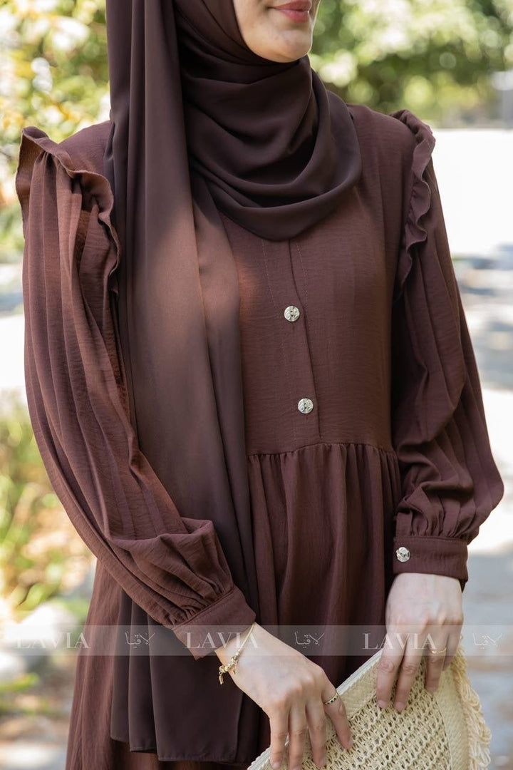 فستان شذى لون بني - Lavia