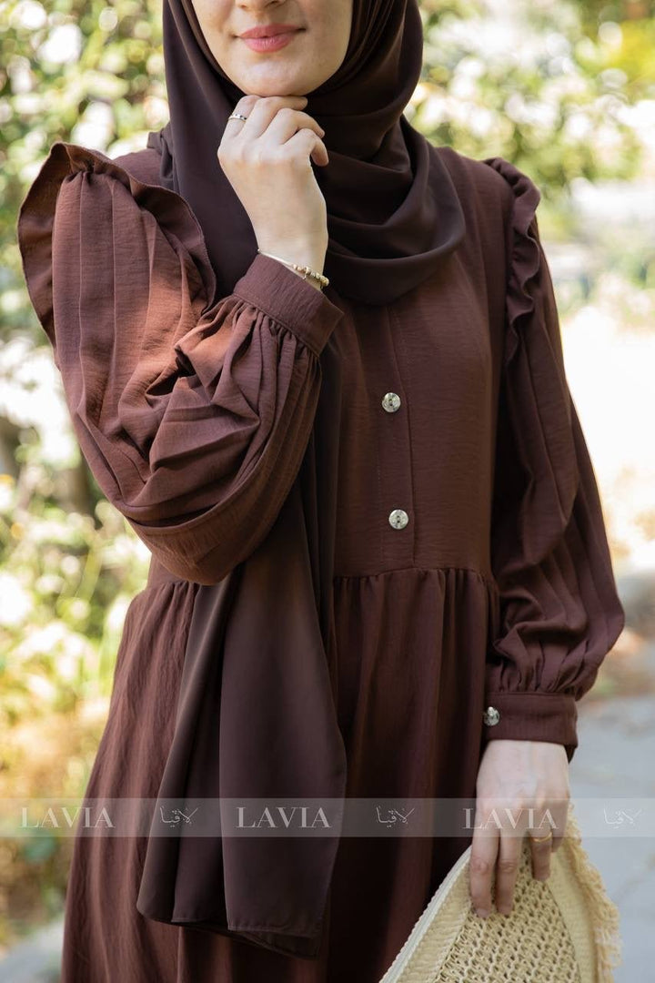 فستان شذى لون بني - Lavia