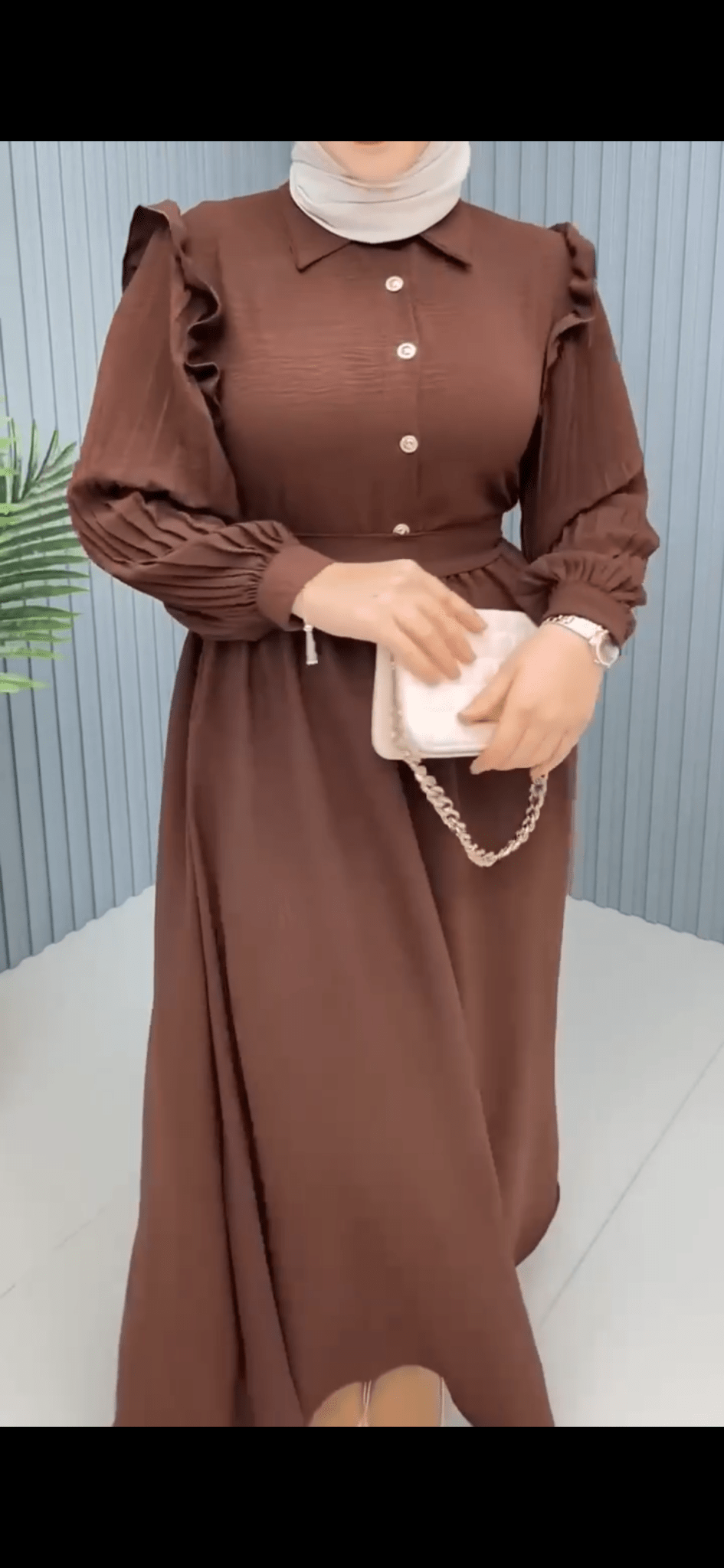فستان شذى لون بني - Lavia