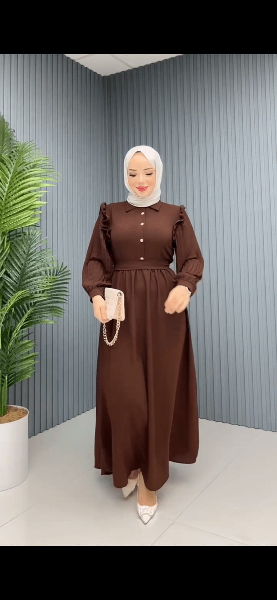 فستان شذى لون بني - Lavia