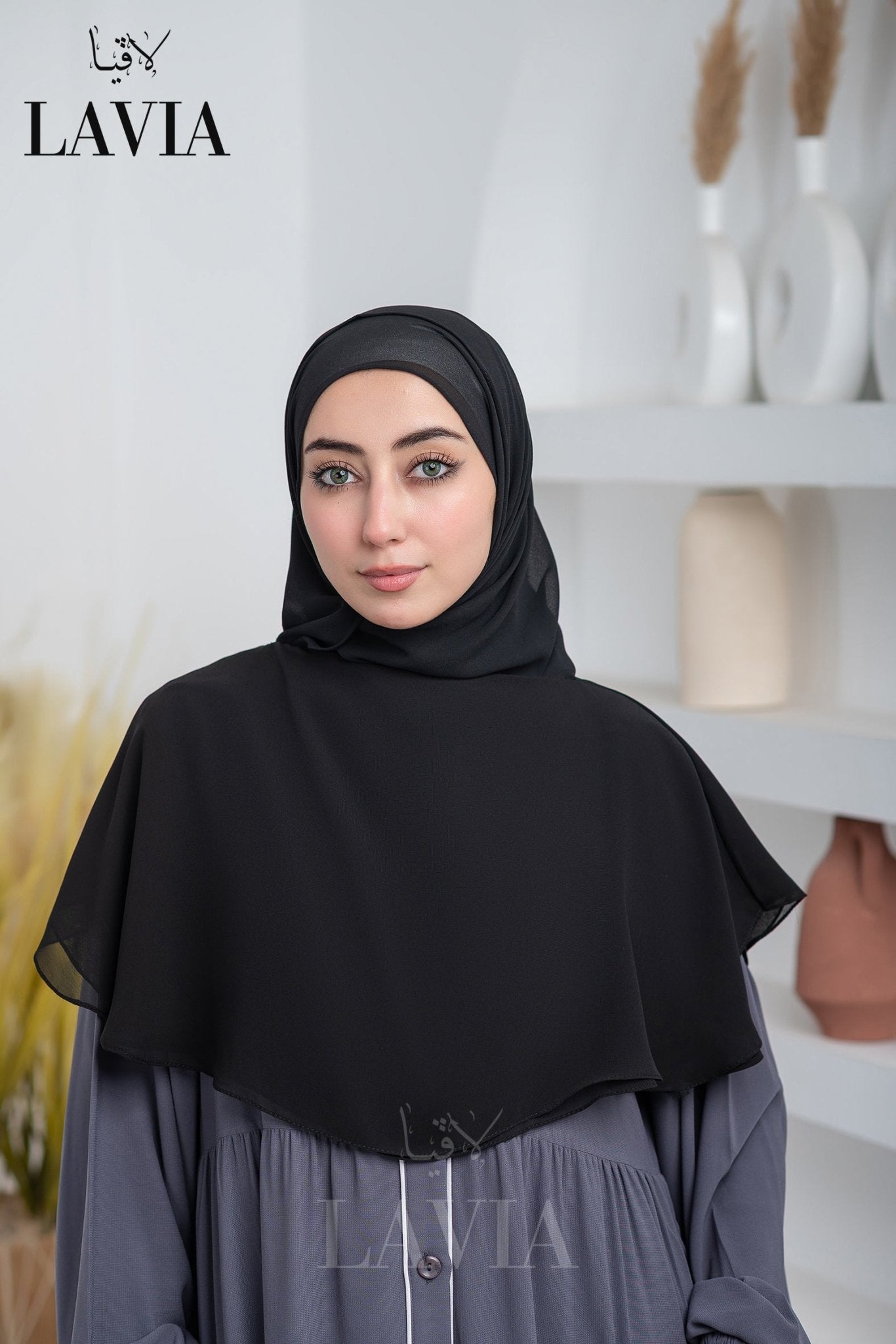غطاء لاڤيا الذكي (بدون شال الرأس) لون اسود – اناقة وتغطية شرعية - Lavia