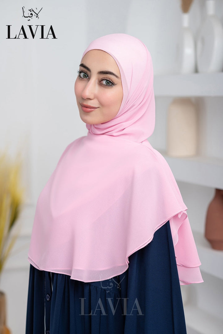 غطاء لاڤيا الذكي (بدون شال الرأس) لون بيبي بينك – اناقة وتغطية شرعية - Lavia