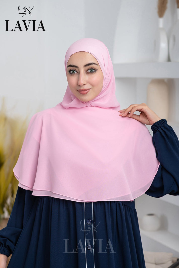 غطاء لاڤيا الذكي (بدون شال الرأس) لون بيبي بينك – اناقة وتغطية شرعية - Lavia