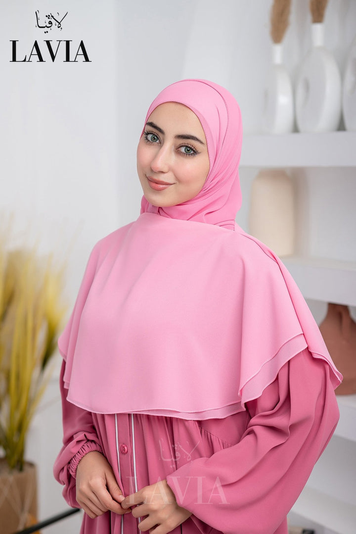 غطاء لاڤيا الذكي (بدون شال الرأس) لون وردي cotton candy – اناقة وتغطية شرعية - Lavia