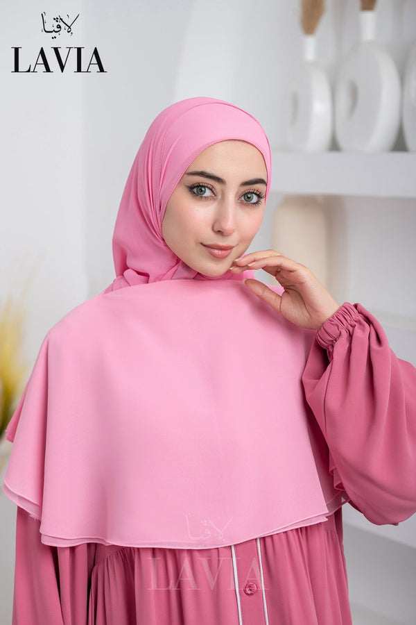 غطاء لاڤيا الذكي (بدون شال الرأس) لون وردي cotton candy – اناقة وتغطية شرعية - Lavia