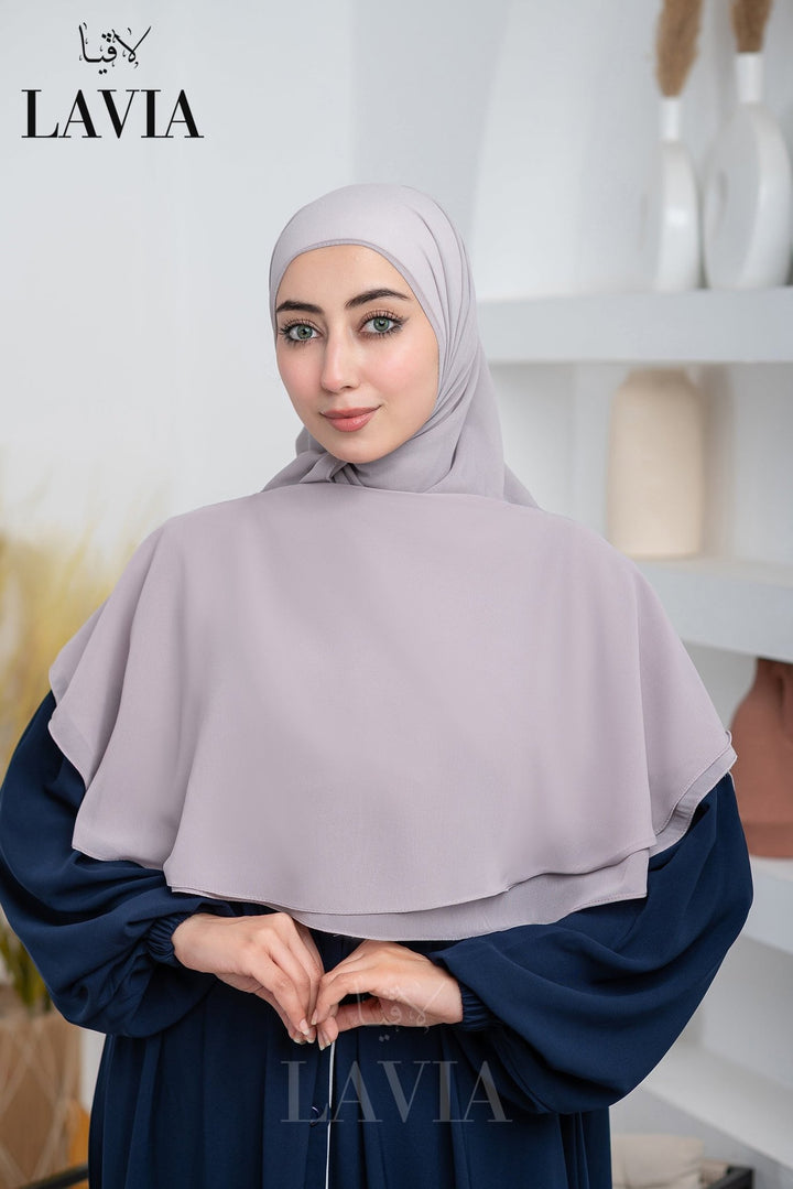 غطاء لاڤيا الذكي (بدون شال الرأس) لون رمادي ارجواني فاتح Lilac Gray – اناقة وتغطية شرعية - Lavia
