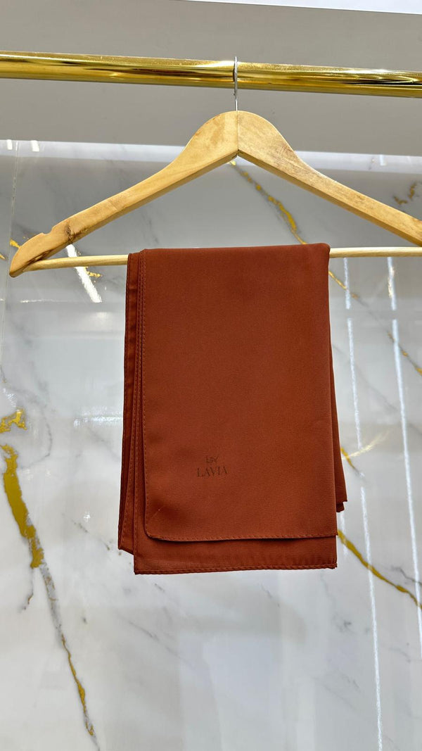 حجاب مستطيل قماش المدينة مميز لون قرميدي - Lavia