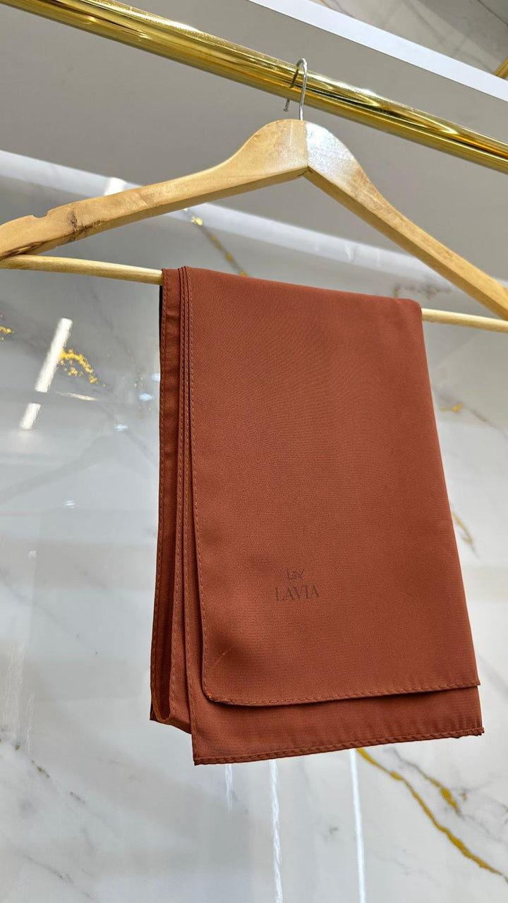 حجاب مستطيل قماش المدينة مميز لون قرميدي - Lavia