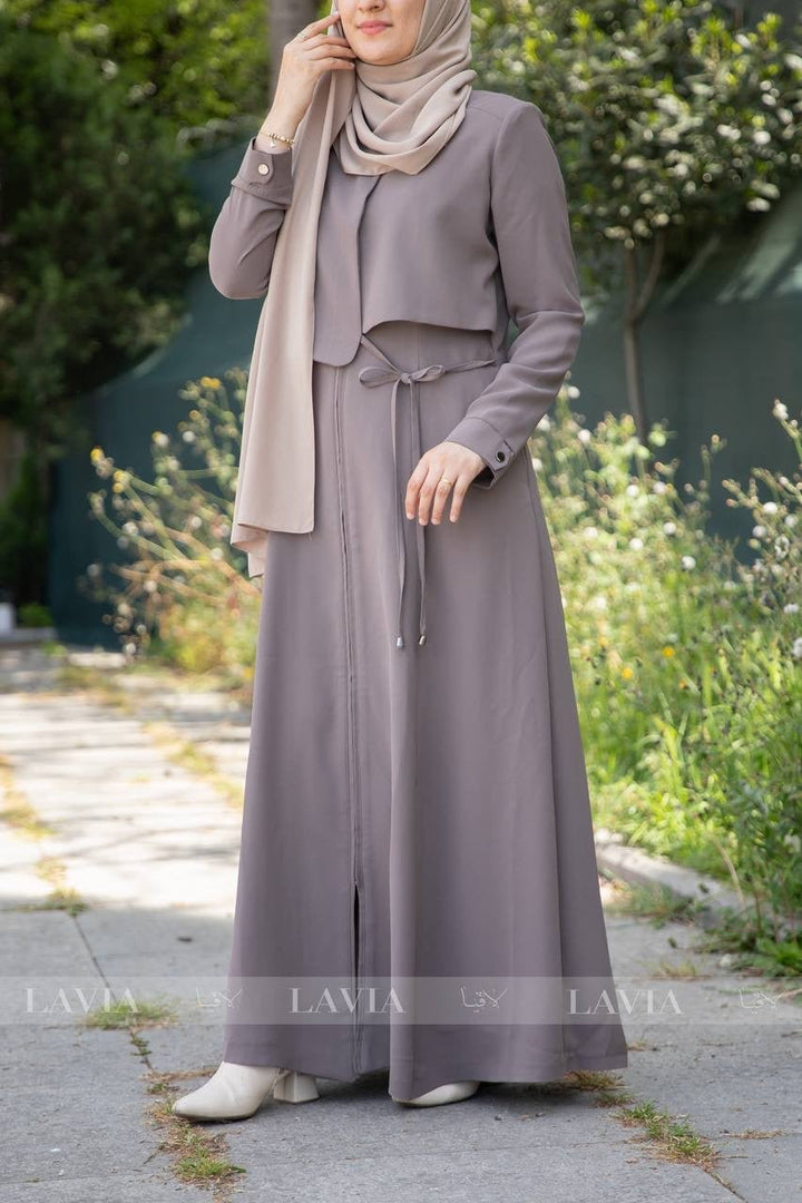 جلباب خطوة لون نود - Lavia