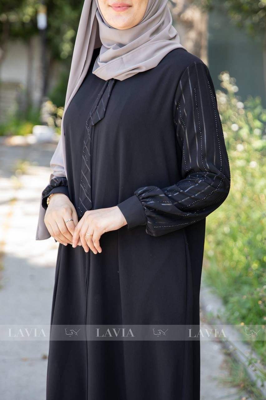 جلباب سيرة لون اسود – أناقة تحكي قصة راقية - Lavia