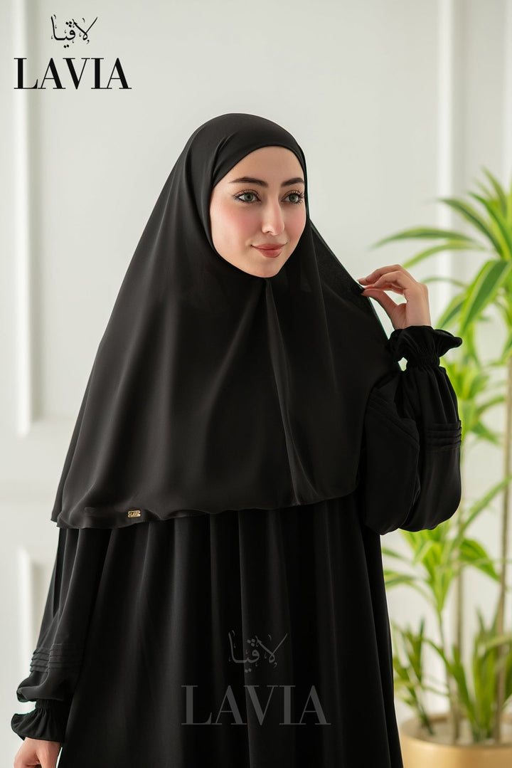 خمار لاڤيا المقدسي – بدون دبابيس | لون اسود - Lavia