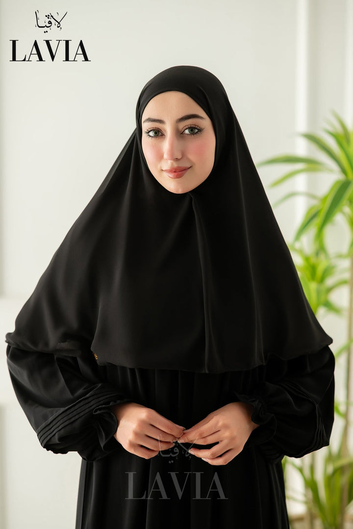 خمار لاڤيا المقدسي – بدون دبابيس | لون اسود - Lavia