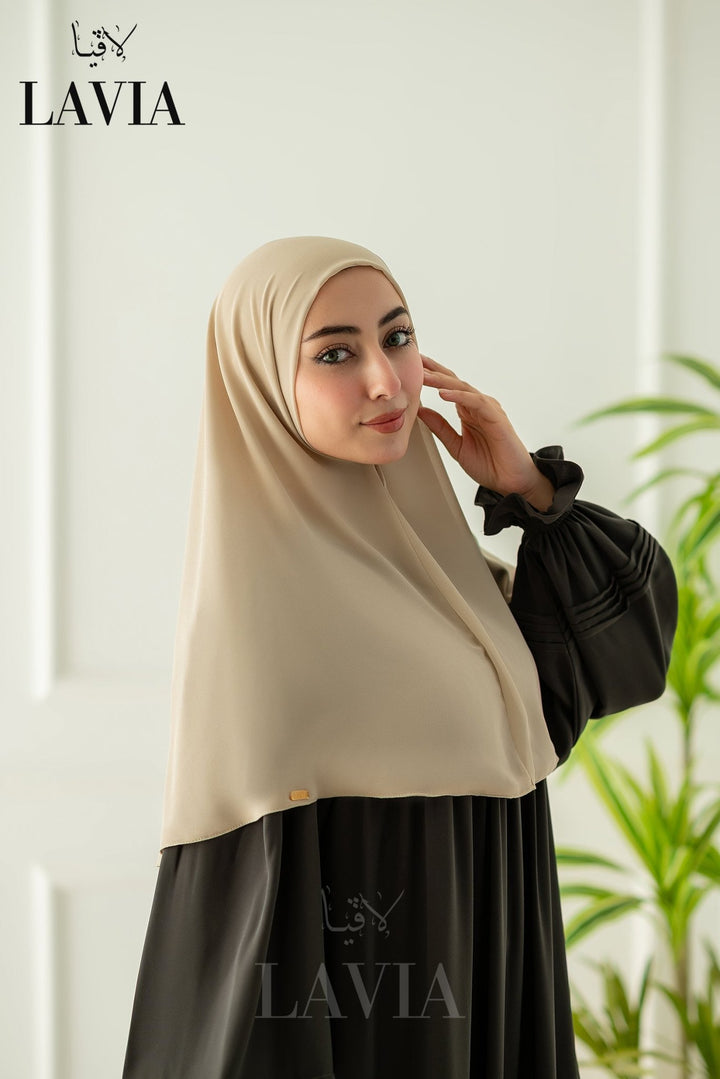 خمار لاڤيا المقدسي – بدون دبابيس | لون بيج كلاسيكي - Lavia