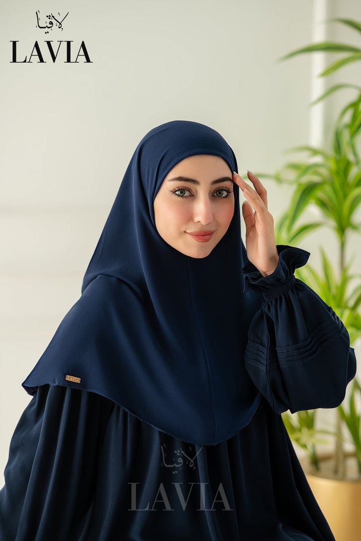خمار لاڤيا المقدسي – بدون دبابيس | لون كحلي - Lavia
