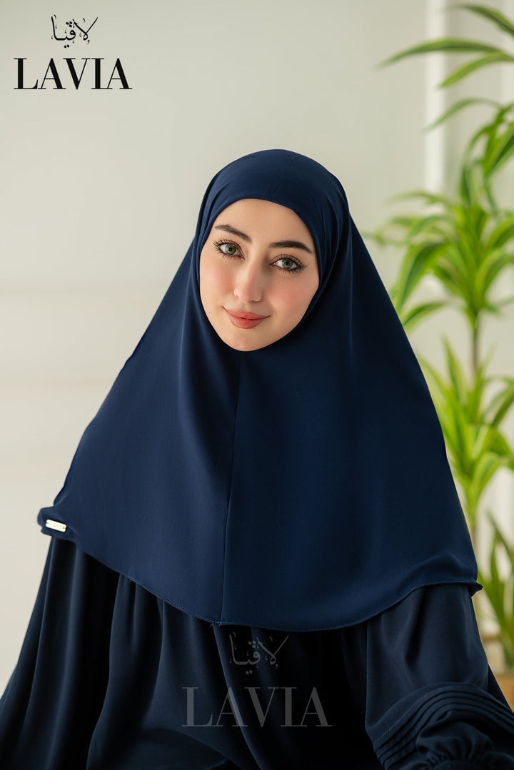 خمار لاڤيا المقدسي – بدون دبابيس | لون كحلي - Lavia