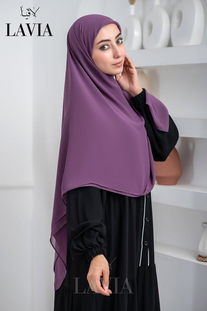 خمار لاڤيا السحري مع سحاب مخفي لون ليلكي - كوني جاهزة بلحظات🚀 - Lavia