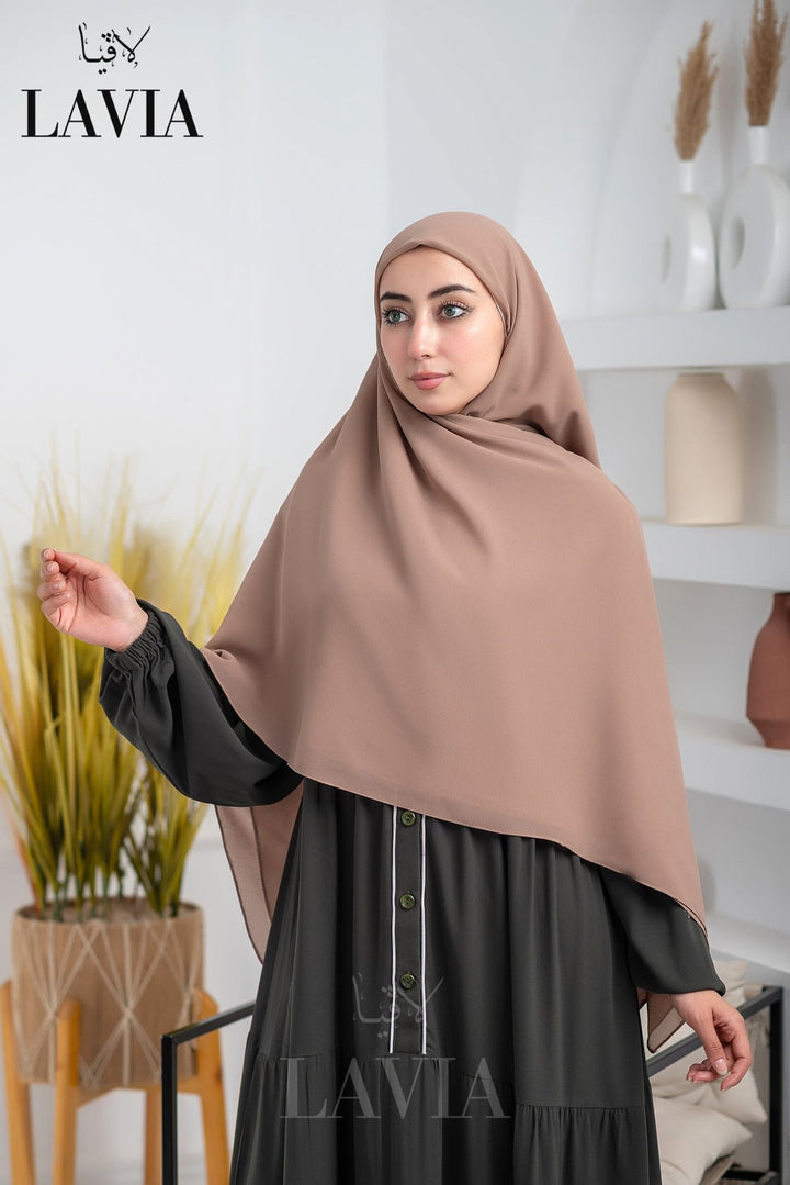 خمار لاڤيا السحري مع سحاب مخفي لون موكا - كوني جاهزة بلحظات🚀 - Lavia