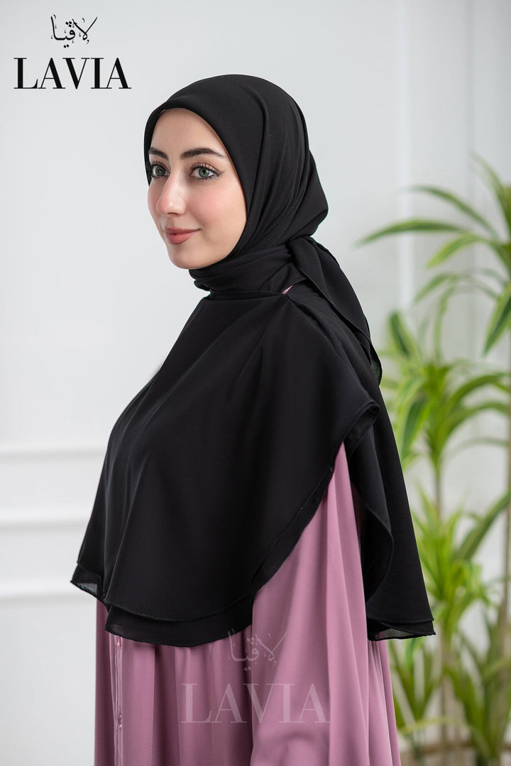 خمار لاڤيا الذكي لون اسود – قطعتين بتصميم عملي وأناقة راقية - Lavia