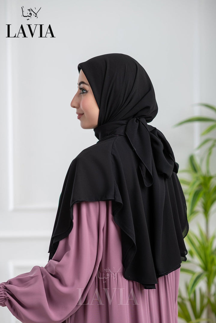 خمار لاڤيا الذكي لون اسود – قطعتين بتصميم عملي وأناقة راقية - Lavia