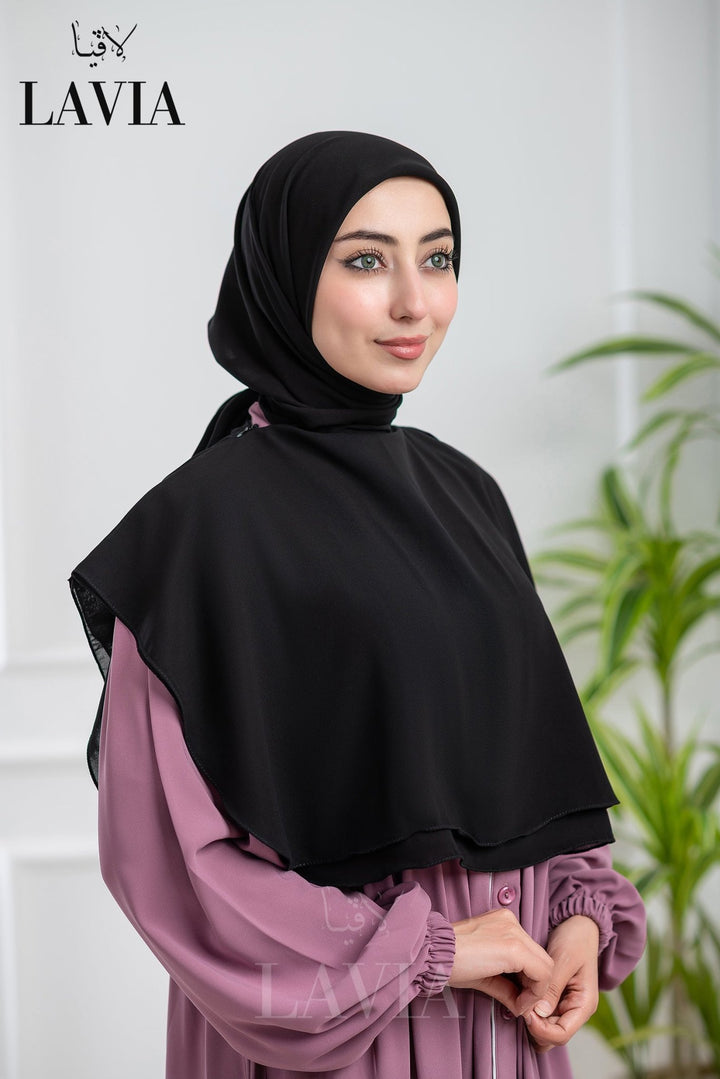 خمار لاڤيا الذكي لون اسود – قطعتين بتصميم عملي وأناقة راقية - Lavia