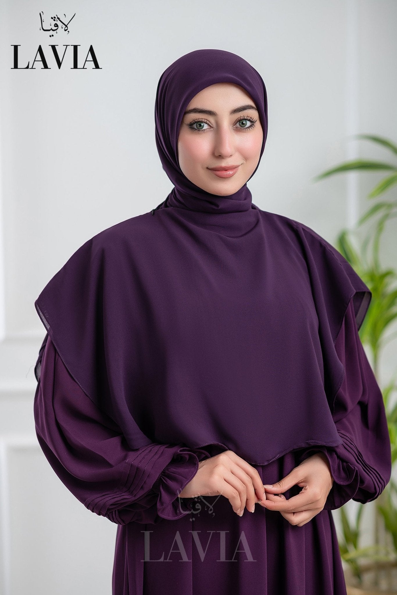 خمار لاڤيا الذكي لون بنفسجي – قطعتين بتصميم عملي وأناقة راقية - Lavia