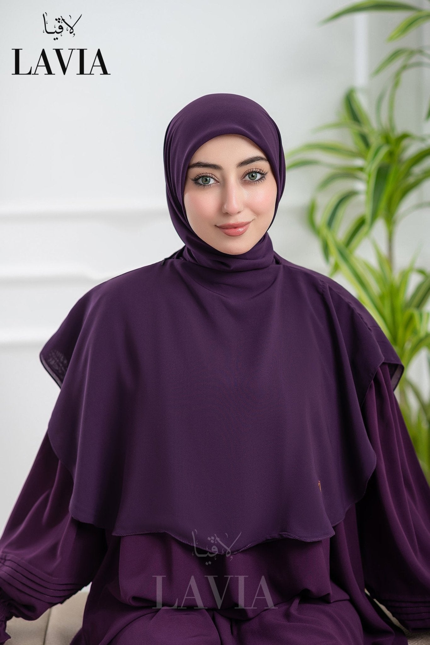 خمار لاڤيا الذكي لون بنفسجي – قطعتين بتصميم عملي وأناقة راقية - Lavia