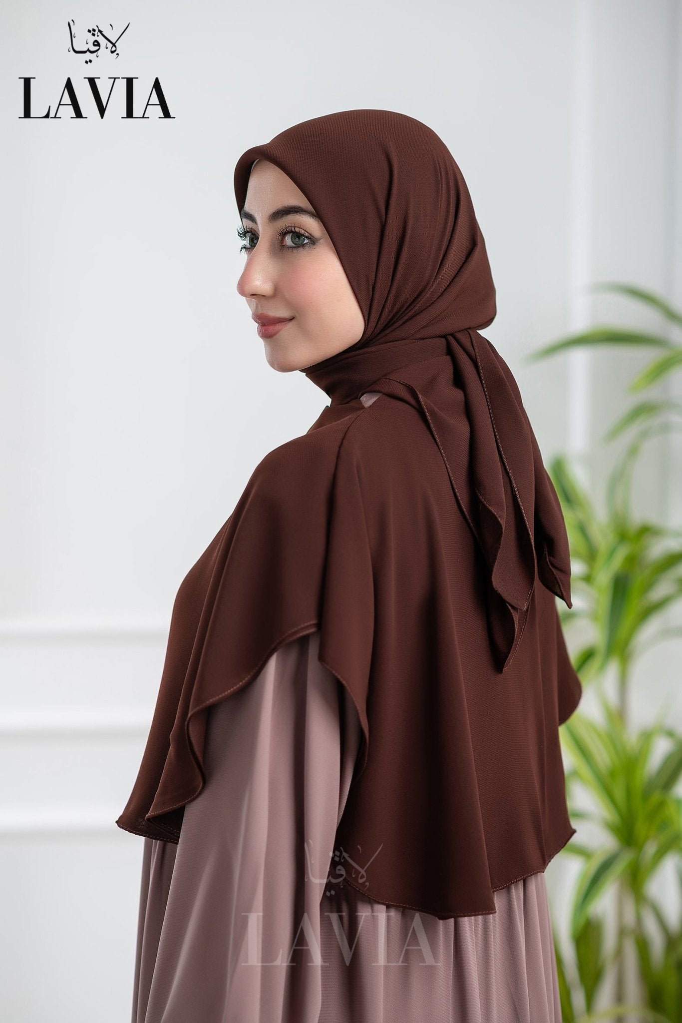 خمار لاڤيا الذكي لون بني – قطعتين بتصميم عملي وأناقة راقية - Lavia