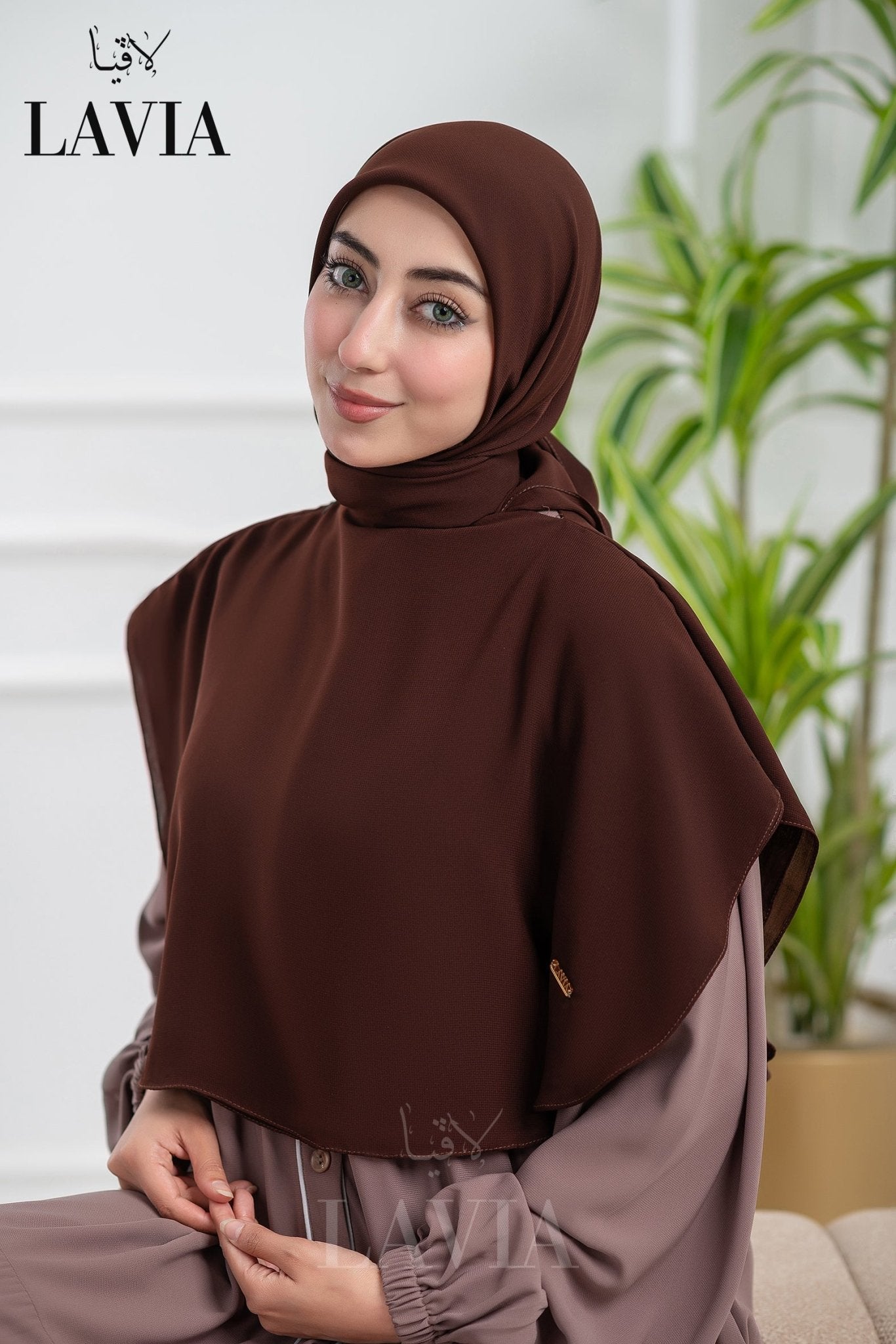 خمار لاڤيا الذكي لون بني – قطعتين بتصميم عملي وأناقة راقية - Lavia