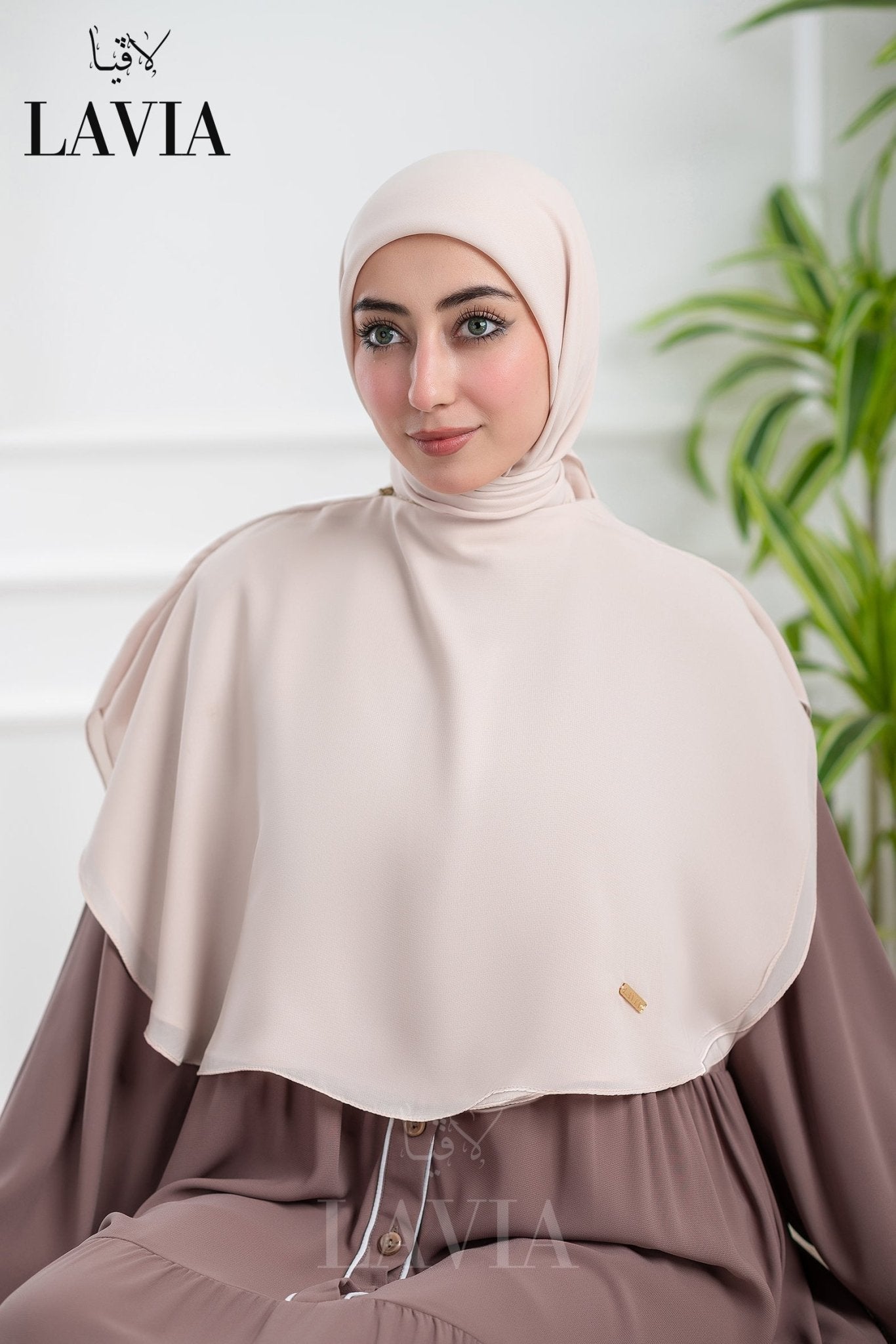 خمار لاڤيا الذكي لون بيج – قطعتين بتصميم عملي وأناقة راقية - Lavia