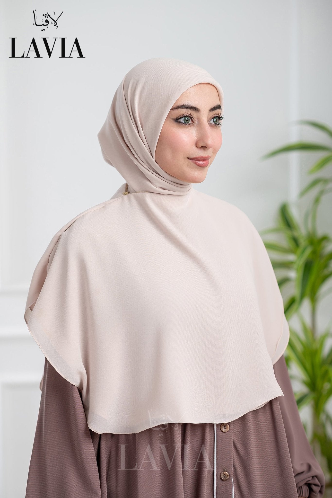 خمار لاڤيا الذكي لون بيج – قطعتين بتصميم عملي وأناقة راقية - Lavia