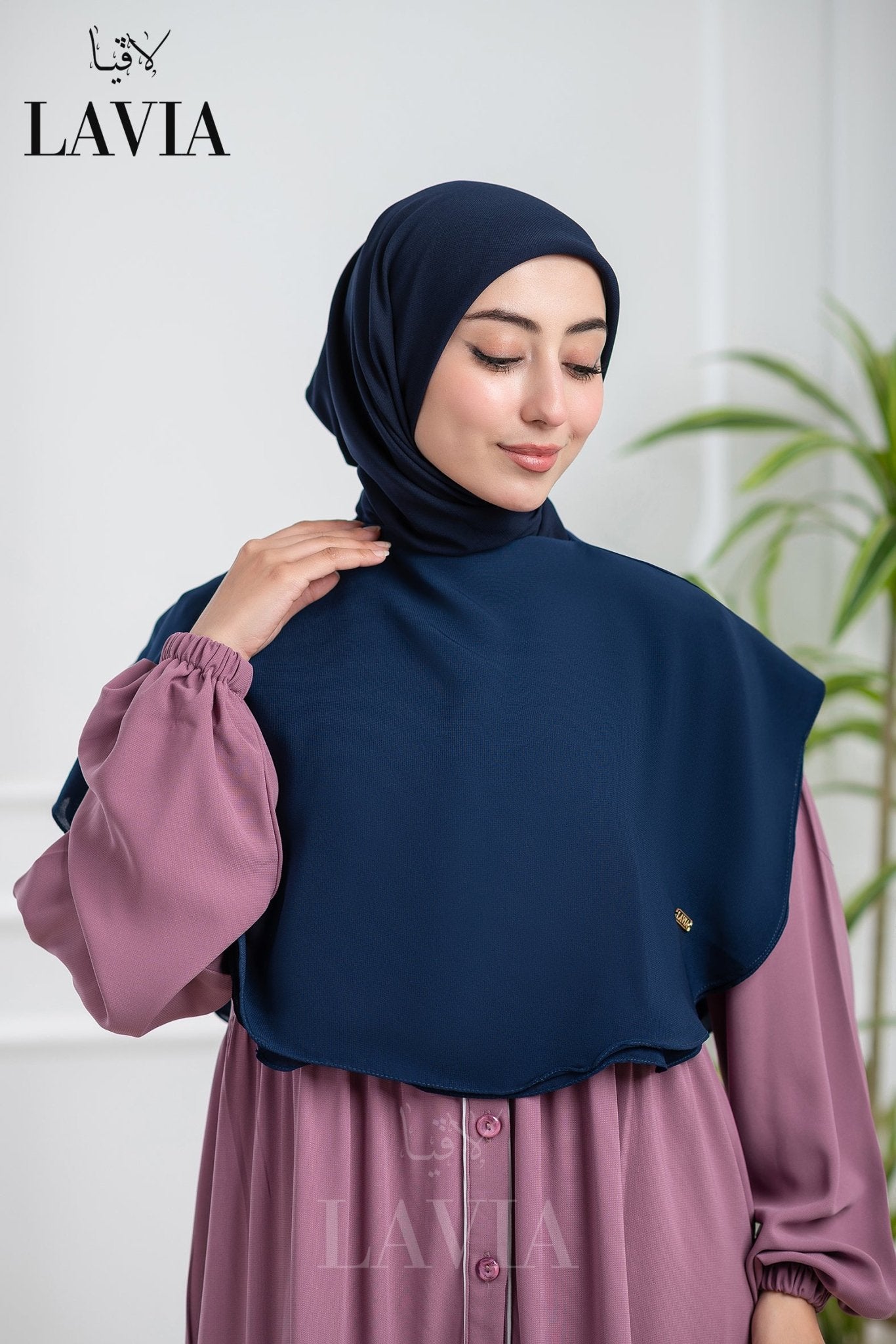 خمار لاڤيا الذكي لون كحلي – قطعتين بتصميم عملي وأناقة راقية - Lavia