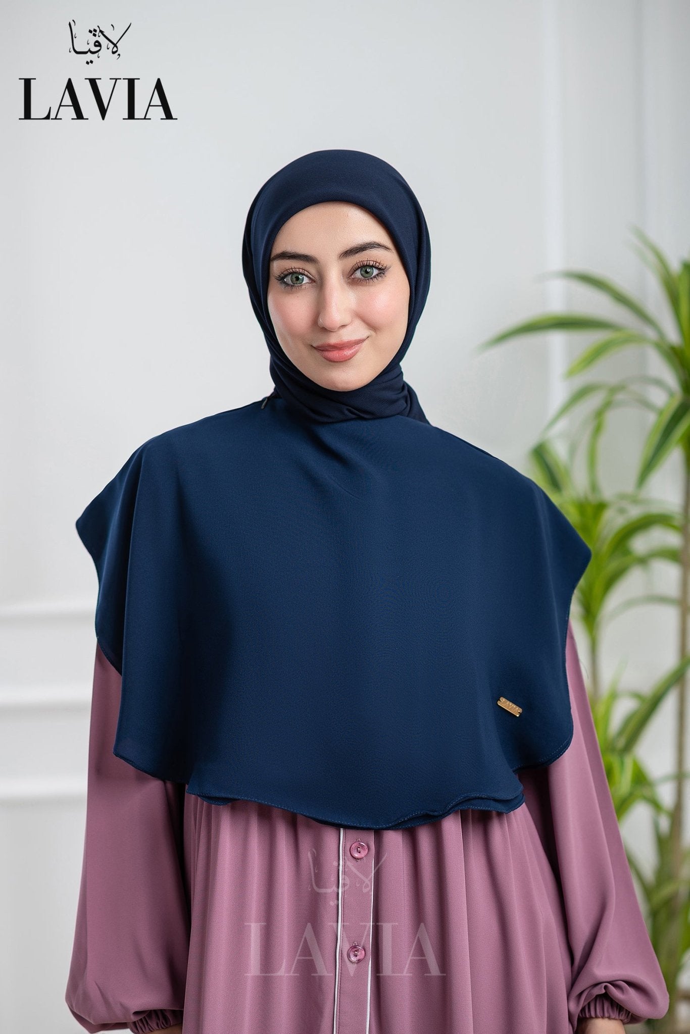 خمار لاڤيا الذكي لون كحلي – قطعتين بتصميم عملي وأناقة راقية - Lavia