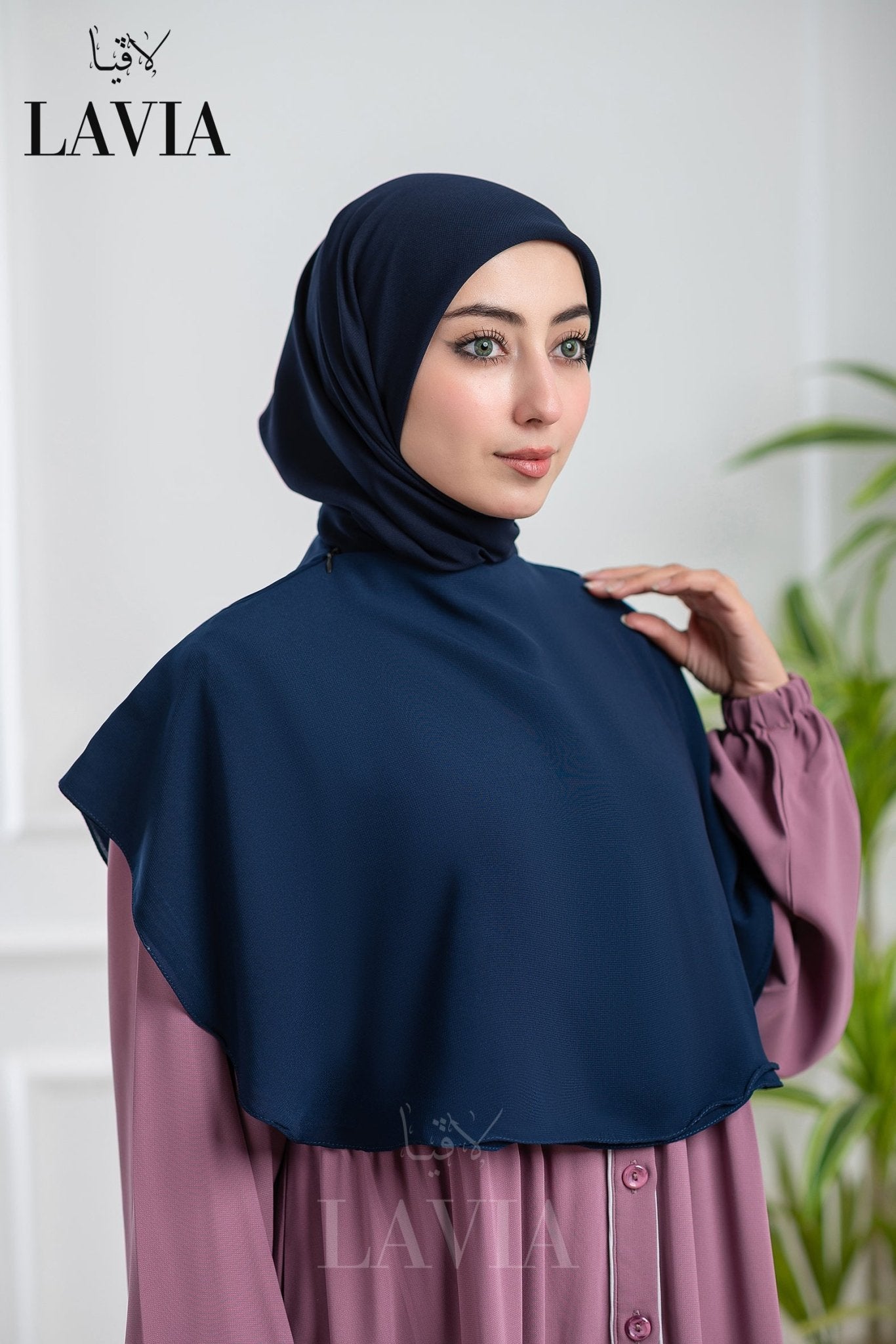 خمار لاڤيا الذكي لون كحلي – قطعتين بتصميم عملي وأناقة راقية - Lavia