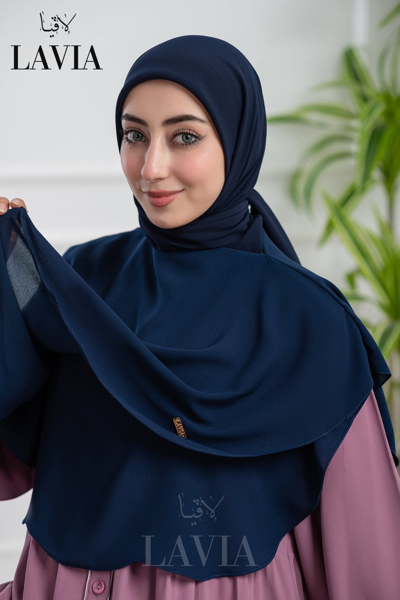 خمار لاڤيا الذكي لون كحلي – قطعتين بتصميم عملي وأناقة راقية - Lavia