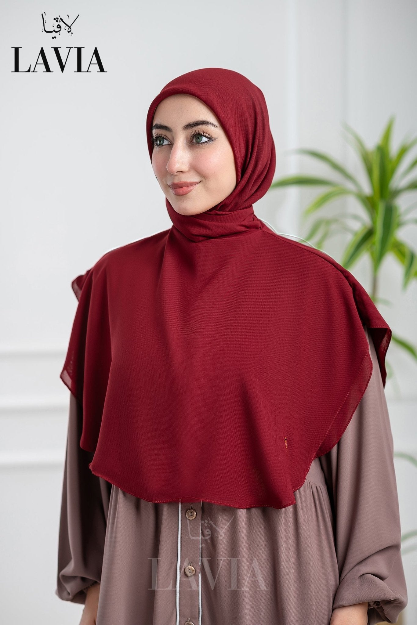 خمار لاڤيا الذكي لون خمري – قطعتين بتصميم عملي وأناقة راقية - Lavia