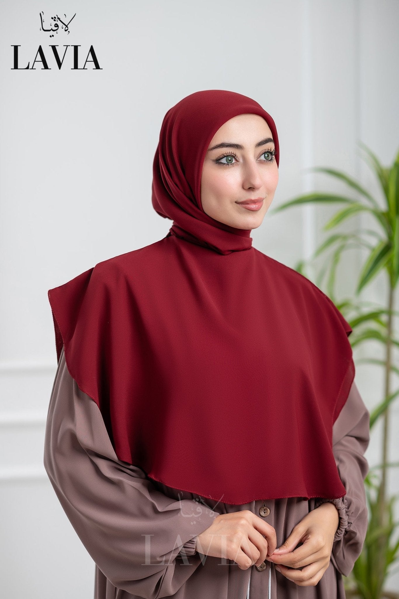 خمار لاڤيا الذكي لون خمري – قطعتين بتصميم عملي وأناقة راقية - Lavia