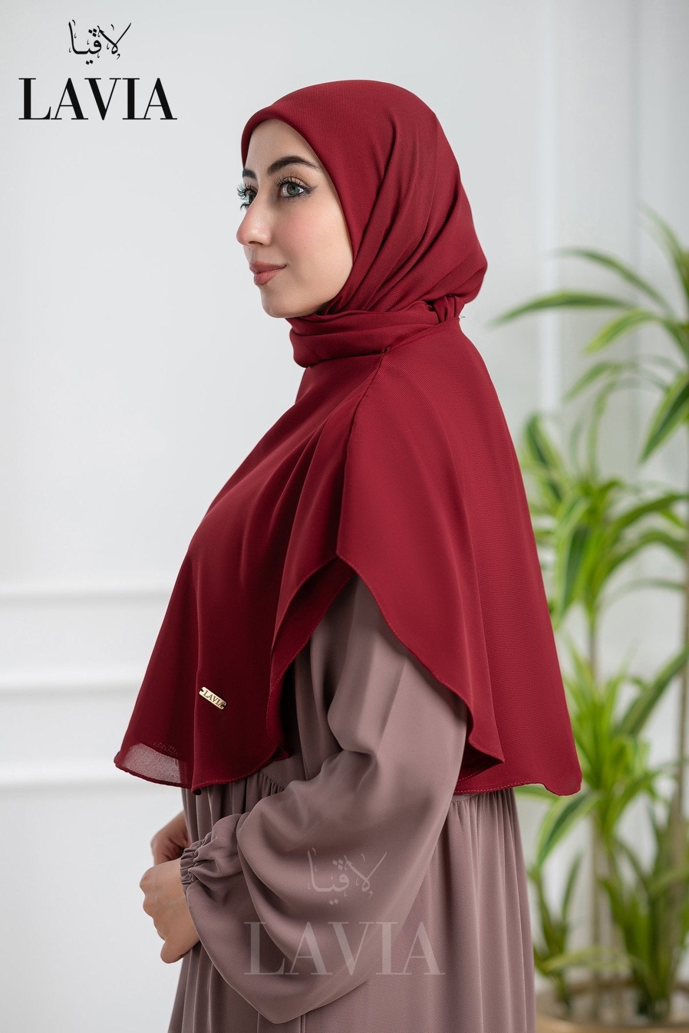خمار لاڤيا الذكي لون خمري – قطعتين بتصميم عملي وأناقة راقية - Lavia