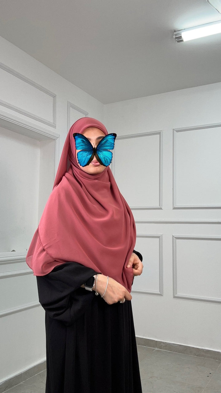 خمار ماليزي 150/150 قماش جورجيت طبي بجودة ممتازة خمري - Lavia