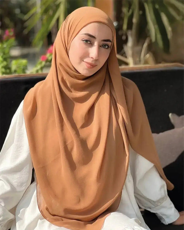 خمار ماليزي 150/150 قماش جورجيت طبي بجودة ممتازة قرميدي فاتح - Lavia