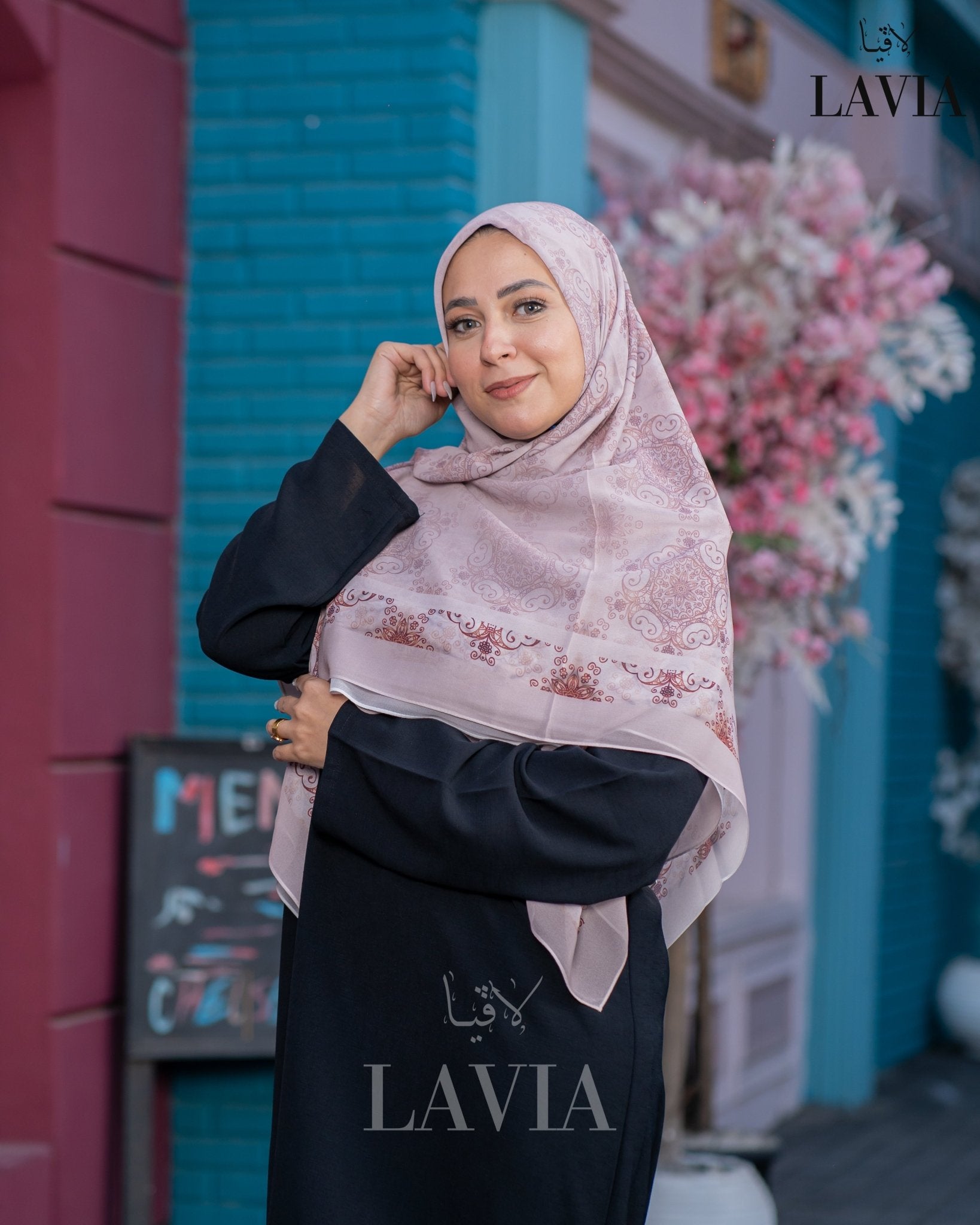 🖤 خمار ماليزي فاخر من جورجيت مطبوع – إصدار 2025 🖤 - Lavia