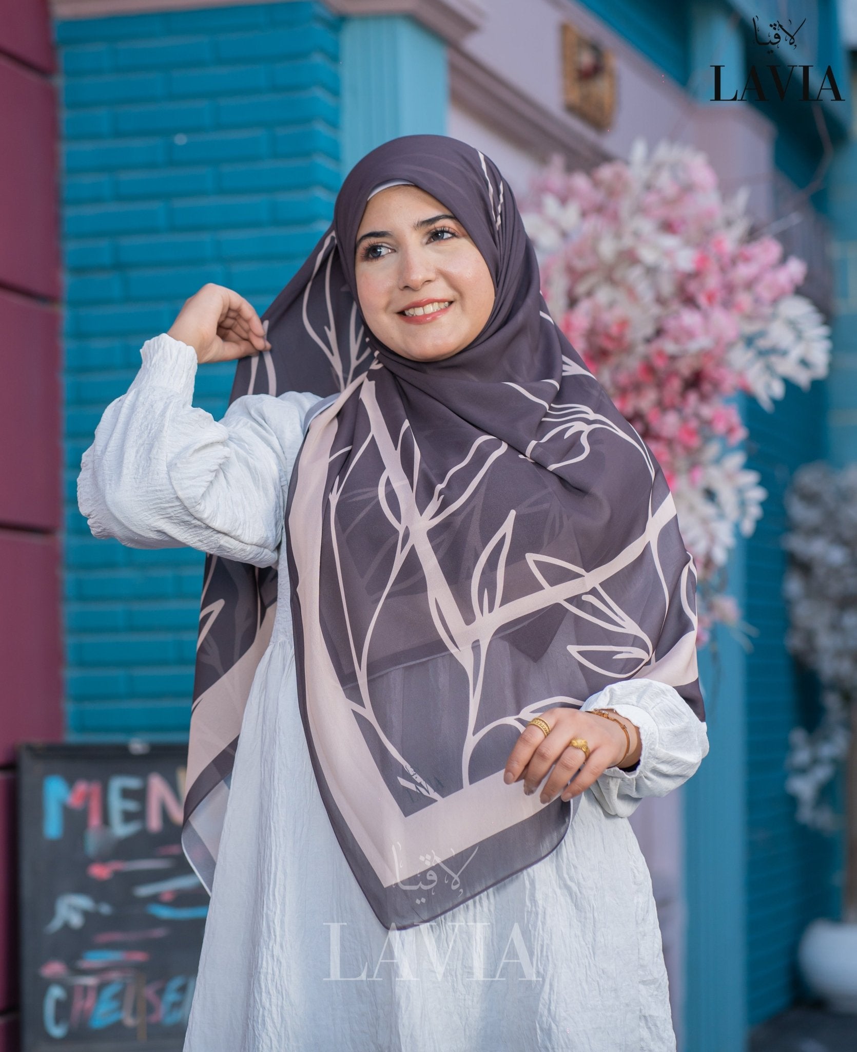 🖤 خمار ماليزي فاخر من جورجيت مطبوع – إصدار 2025 🖤 - Lavia