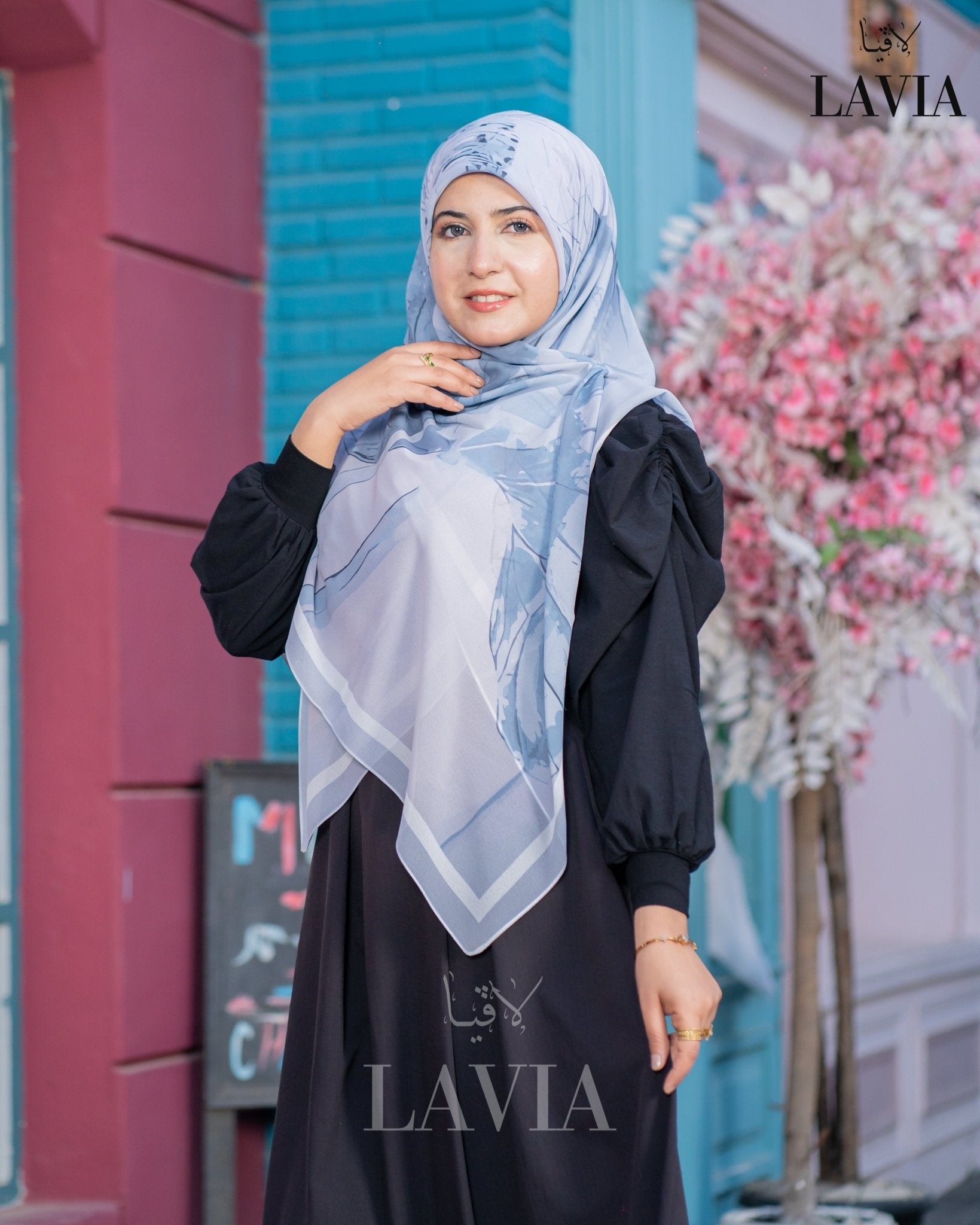 🖤 خمار ماليزي فاخر من جورجيت مطبوع – إصدار 2025 🖤 - Lavia